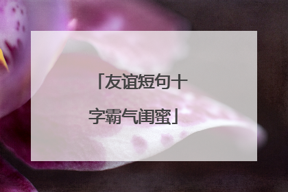 友谊短句十字霸气闺蜜