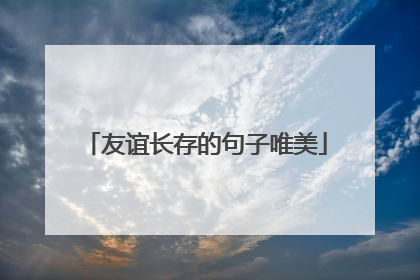 友谊长存的句子唯美