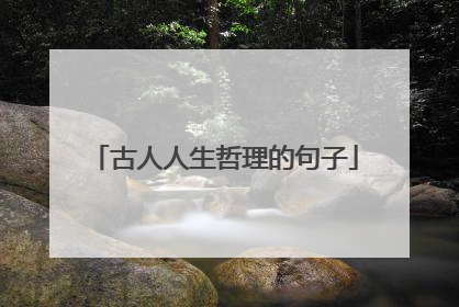古人人生哲理的句子