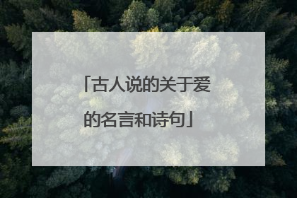 古人说的关于爱的名言和诗句