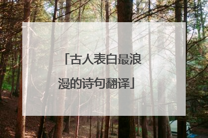 古人表白最浪漫的诗句翻译
