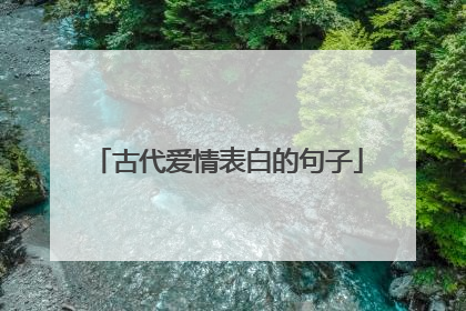 古代爱情表白的句子