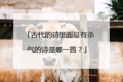古代的诗里面最有杀气的诗是哪一首?