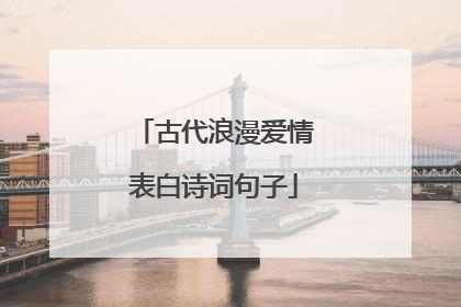 古代浪漫爱情表白诗词句子