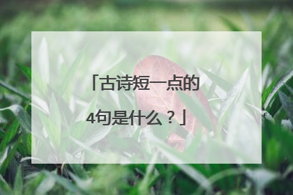 古诗短一点的4句是什么？