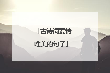 古诗词爱情唯美的句子