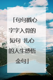 句句戳心字字入骨的短句 扎心的人生感悟金句