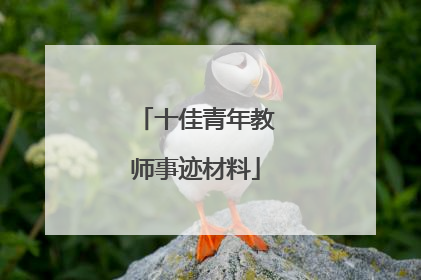 十佳青年教师事迹材料