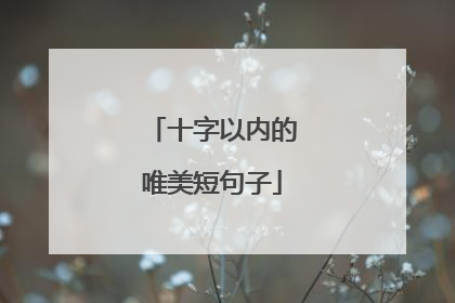 十字以内的唯美短句子
