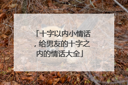 十字以内小情话，给男友的十字之内的情话大全