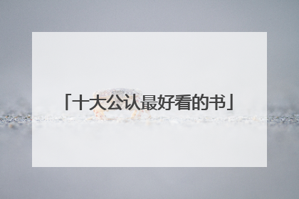 十大公认最好看的书