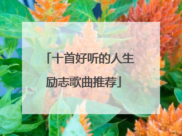 十首好听的人生励志歌曲推荐