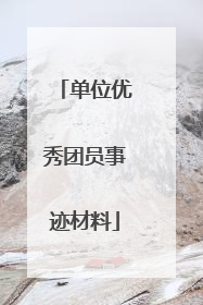 单位优秀团员事迹材料