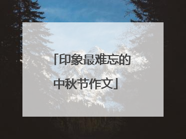 印象最难忘的中秋节作文