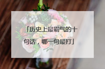 历史上最霸气的十句话,哪一句最打