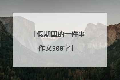 假期里的一件事作文500字
