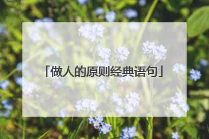 做人的原则经典语句