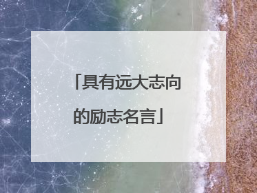 具有远大志向的励志名言