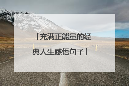 充满正能量的经典人生感悟句子