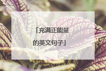 充满正能量的英文句子