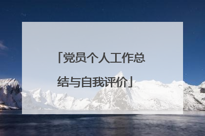 党员个人工作总结与自我评价