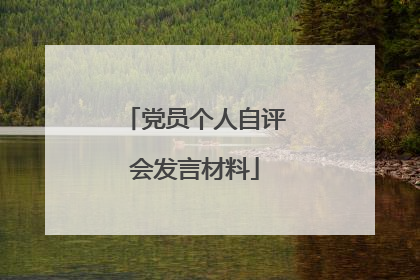 党员个人自评会发言材料