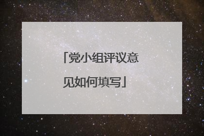 党小组评议意见如何填写