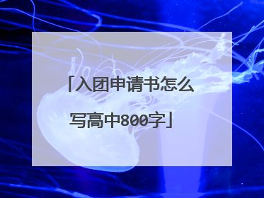 入团申请书怎么写高中800字