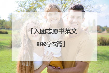 入团志愿书范文800字5篇