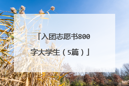 入团志愿书800字大学生（5篇）