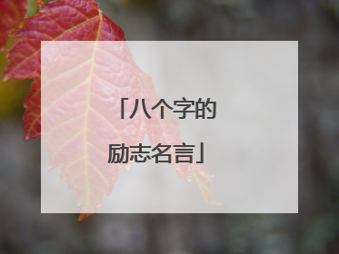 八个字的励志名言