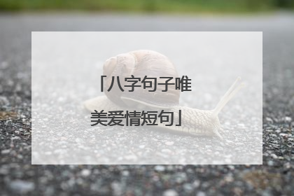 八字句子唯美爱情短句