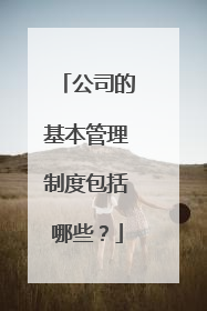 公司的基本管理制度包括哪些？