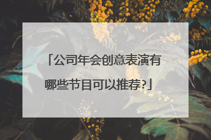 公司年会创意表演有哪些节目可以推荐?
