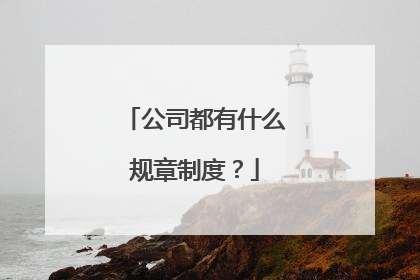 公司都有什么规章制度？