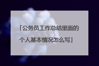 公务员工作总结里面的个人基本情况怎么写