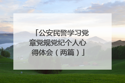 公安民警学习党章党规党纪个人心得体会（两篇）