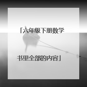 六年级下册数学书里全部的内容