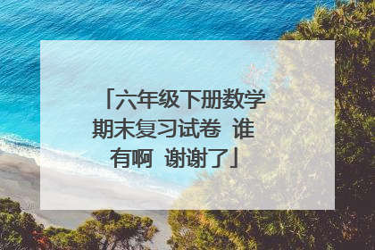 六年级下册数学期末复习试卷 谁有啊 谢谢了