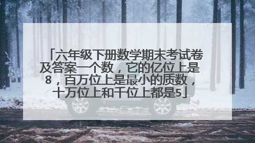 六年级下册数学期末考试卷及答案一个数，它的亿位上是8，百万位上是最小的质数，十万位上和千位上都是5