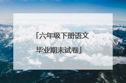 六年级下册语文毕业期末试卷