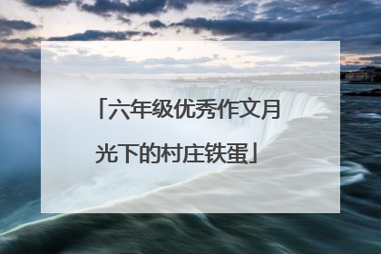 六年级优秀作文月光下的村庄铁蛋