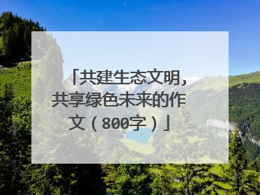 共建生态文明,共享绿色未来的作文（800字）