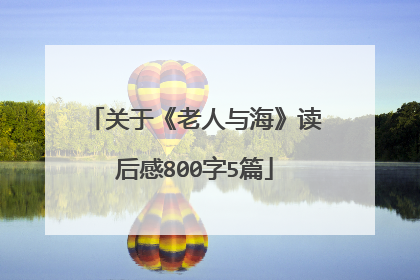 关于《老人与海》读后感800字5篇