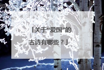 关于“爱国”的古诗有哪些？