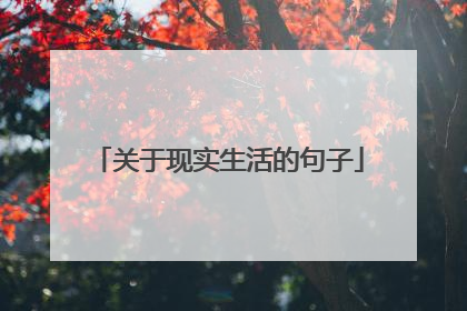 关于现实生活的句子