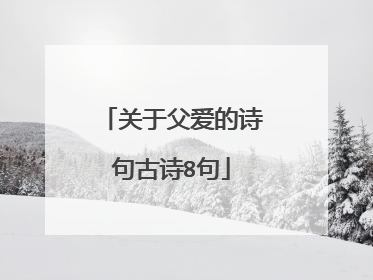 关于父爱的诗句古诗8句