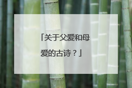 关于父爱和母爱的古诗？