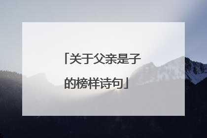 关于父亲是子的榜样诗句