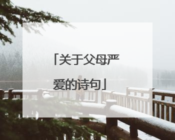 关于父母严爱的诗句